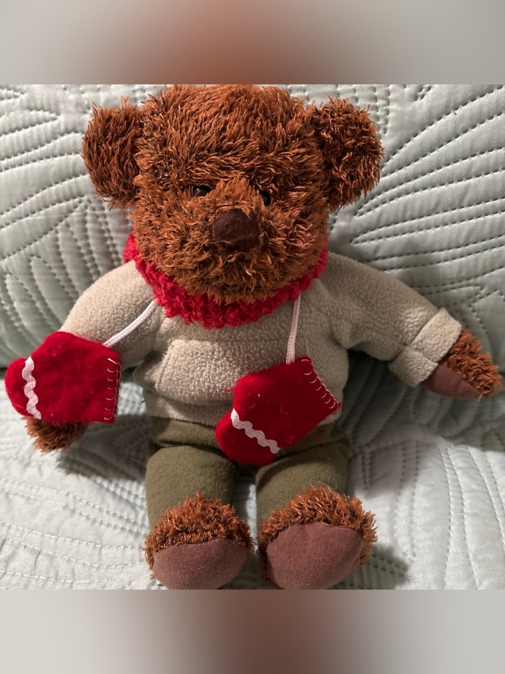Hallmark Brown 13 inch Teddy Bear Mittens Plush Stuffed Animal Winter Christmas